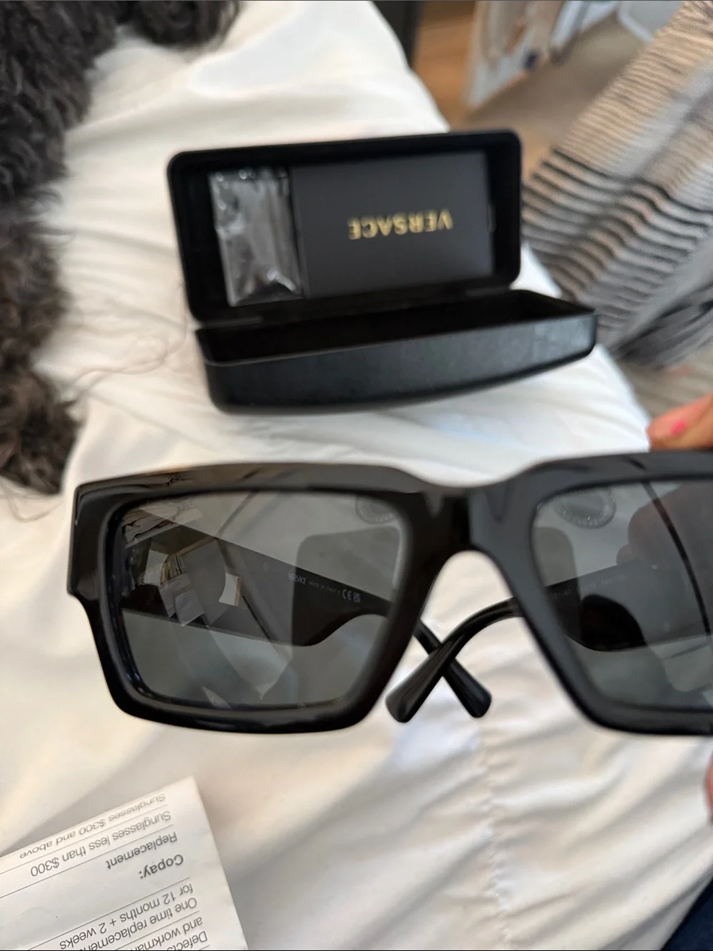 Versace Black and Gold Sunglasses Frame with Medusa Emblem